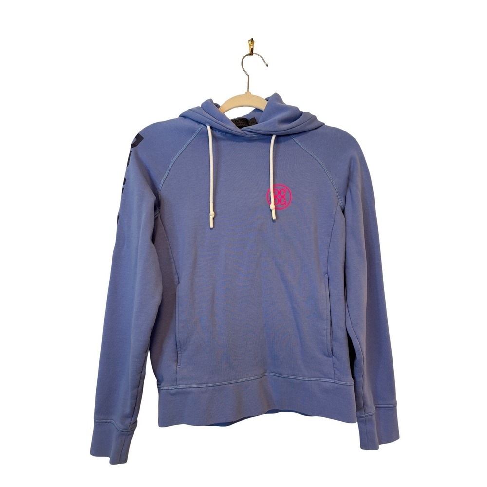 G/FORE Womens Pray For Birdies Graphic Sleeve Golf Hoodie Blue XS - Picture 1 of 5